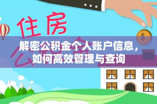 镜铁解密公积金个人账户信息，如何高效管理与查询
