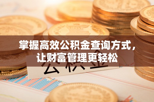 镜铁掌握高效公积金查询方式，让财富管理更轻松